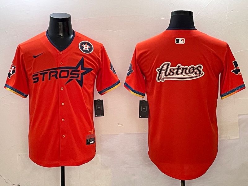 Men Houston Astros Blank Orange Fourth generation Joint Name Nike 2025 MLB Jersey style 11